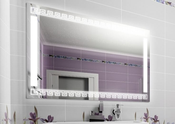 Горизонтально расположенное зеркало с LED-подсветкой от ХФЗИ Горизонтально расположенное зеркало с LED-подсветкой